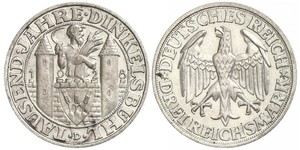 3 Mark République de Weimar (1918-1933) Argent 