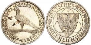 3 Mark République de Weimar (1918-1933) Argent 