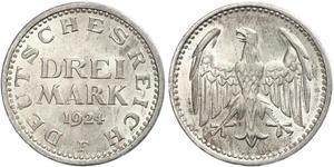 3 Mark République de Weimar (1918-1933) Argent 