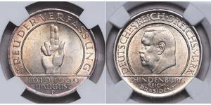 3 Mark République de Weimar (1918-1933) Argent Paul von Hindenburg