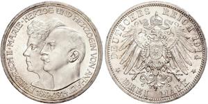 3 Mark Anhalt-Dessau (1603 -1863) Argento Federico II di Anhalt(1856 – 1918)