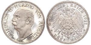 3 Mark Anhalt-Dessau (1603 -1863) Argento Federico II di Anhalt(1856 – 1918)