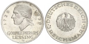 3 Mark Impero tedesco (1871-1918) Argento Gotthold Ephraim Lessing