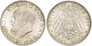 3 Mark Regno di Baviera (1806 - 1918) Argento Ludovico III di Baviera (1845 – 1921)