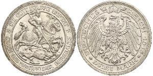 3 Mark Regno di Prussia (1701-1918) Argento Wilhelm II, German Emperor (1859-1941)