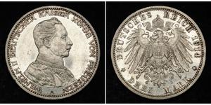 3 Mark Regno di Prussia (1701-1918) Argento Wilhelm II, German Emperor (1859-1941)