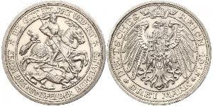 3 Mark Regno di Prussia (1701-1918) Argento Wilhelm II, German Emperor (1859-1941)