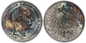 3 Mark Regno di Prussia (1701-1918) Argento Wilhelm II, German Emperor (1859-1941)