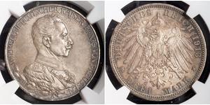 3 Mark Regno di Prussia (1701-1918) Argento Wilhelm II, German Emperor (1859-1941)