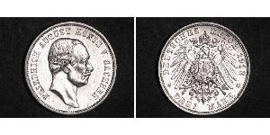 3 Mark Regno di Sassonia (1806 - 1918) Argento Federico Augusto III di Sassonia (1865-1932)