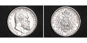 3 Mark Regno di Württemberg (1806-1918) Argento Wilhelm II, German Emperor (1859-1941)