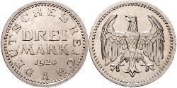 3 Mark Repubblica di Weimar (1918-1933) Argento 