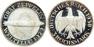 3 Mark Repubblica di Weimar (1918-1933) Argento 