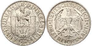 3 Mark Repubblica di Weimar (1918-1933) Argento 