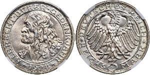3 Mark Repubblica di Weimar (1918-1933) Argento 