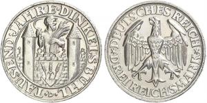 3 Mark Repubblica di Weimar (1918-1933) Argento 