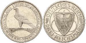 3 Mark Repubblica di Weimar (1918-1933) Argento 