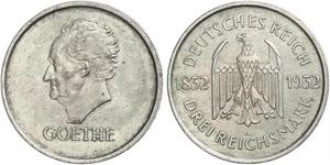 3 Mark Repubblica di Weimar (1918-1933) Argento 