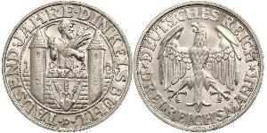 3 Mark Repubblica di Weimar (1918-1933) Argento 