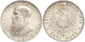 3 Mark Sassonia-Meiningen (1680 - 1918) Argento Giorgio II di Sassonia-Meiningen