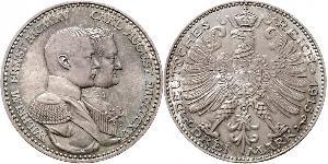 3 Mark Sassonia-Weimar-Eisenach (1809 - 1918) Argento Guglielmo Ernesto di Sassonia-Weimar-Eisenach