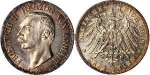 3 Mark Anhalt-Dessau (1603 -1863) Plata Federico II de Anhalt(1856 – 1918)