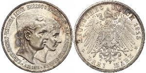 3 Mark Ducado de Brunswick (1815 - 1918) Plata Ernesto Augusto III de Hannover (1887 - 1953)