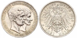 3 Mark Ducado de Brunswick (1815 - 1918) Plata Ernesto Augusto III de Hannover (1887 - 1953)