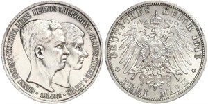 3 Mark Ducado de Brunswick (1815 - 1918) Plata Ernesto Augusto III de Hannover (1887 - 1953)