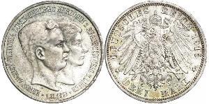 3 Mark Ducado de Brunswick (1815 - 1918) Plata Ernesto Augusto III de Hannover (1887 - 1953)