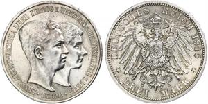 3 Mark Ducado de Brunswick (1815 - 1918) Plata Ernesto Augusto III de Hannover (1887 - 1953)