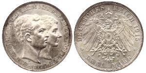 3 Mark Ducado de Brunswick (1815 - 1918) Plata Ernesto Augusto III de Hannover (1887 - 1953)