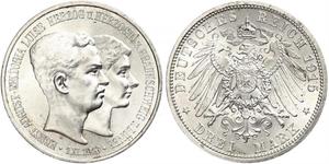 3 Mark Ducado de Brunswick (1815 - 1918) Plata Ernesto Augusto III de Hannover (1887 - 1953)