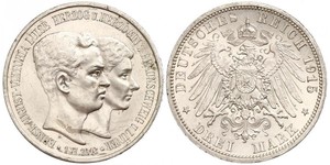 3 Mark Ducado de Brunswick (1815 - 1918) Plata Ernesto Augusto III de Hannover (1887 - 1953)