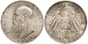 3 Mark Ducado de Sajonia-Meiningen (1680 - 1918) Plata Jorge II de Sajonia-Meiningen
