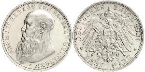 3 Mark Ducado de Sajonia-Meiningen (1680 - 1918) Plata Jorge II de Sajonia-Meiningen
