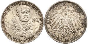 3 Mark Ducado de Sajonia-Weimar-Eisenach (1809 - 1918) Plata 