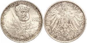 3 Mark Ducado de Sajonia-Weimar-Eisenach (1809 - 1918) Plata 