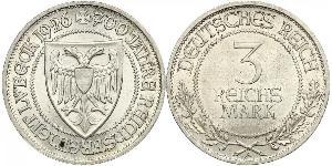 3 Mark Free City of Lübeck Plata 
