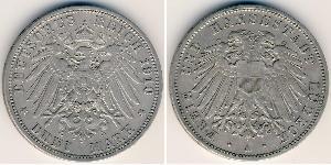 3 Mark Free City of Lübeck Plata 