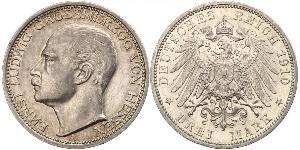 3 Mark Hesse-Darmstadt (1806 - 1918) Plata Ernesto Luis de Hesse-Darmstadt (1868 - 1937)