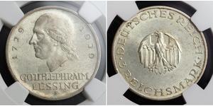 3 Mark Imperio alemán (1871-1918) Plata Gotthold Ephraim Lessing