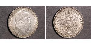 3 Mark Reino de Baviera (1806 - 1918) Plata Otón I de Baviera(1848 – 1916)