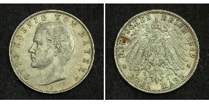 3 Mark Reino de Baviera (1806 - 1918) Plata Otón I de Baviera(1848 – 1916)
