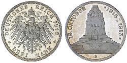3 Mark Reino de Sajonia (1806 - 1918) Plata 