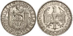 3 Mark República de Weimar (1918-1933) Plata 