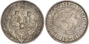 3 Mark República de Weimar (1918-1933) Plata 