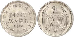 3 Mark República de Weimar (1918-1933) Plata 