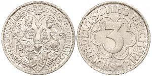 3 Mark República de Weimar (1918-1933) Plata 