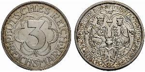 3 Mark República de Weimar (1918-1933) Plata 